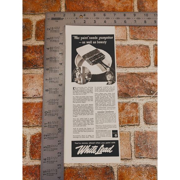 1942 Lead Paint "War Paint Needs GUMPTION‎ - as Well as Beauty" Vtg Print Ad - Picture 4 of 6